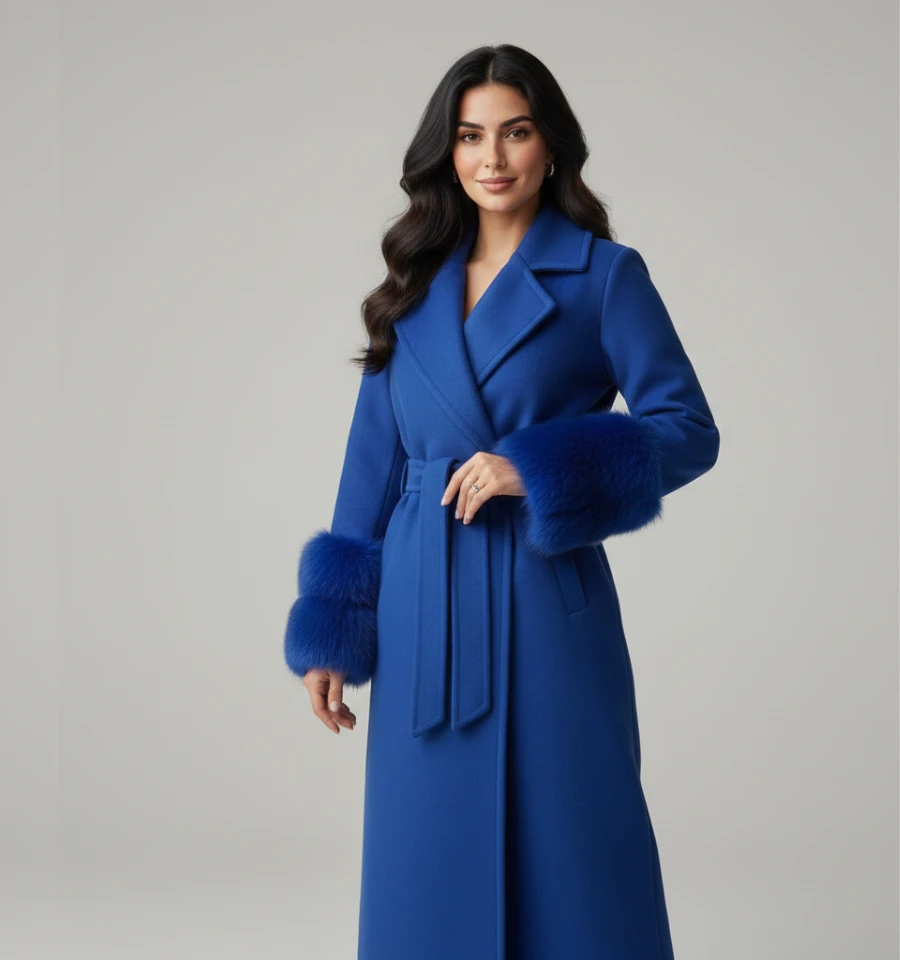 Manteau de Luxe Femme avec Fourrure Maroc – Élégance et Chaleur